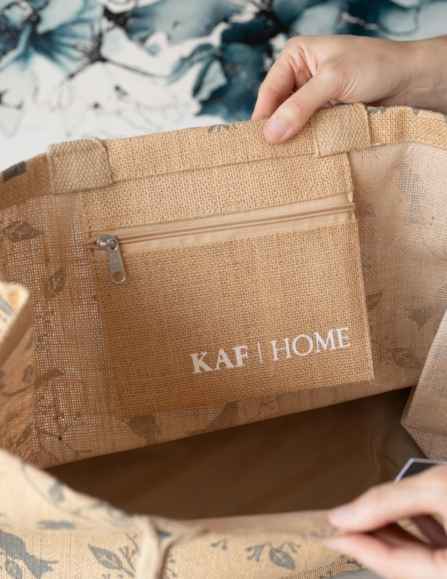 {KAF home x maman} birds of a feather french market tote - Image 4